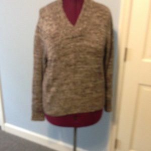 JEANNE PIERRE LADIES SIZE L SWEATER LONG SLEEVES BROWN